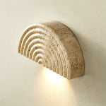 Terra Dome Travertine Wall Sconce, Warm Ambient Lighting for Modern Interiors