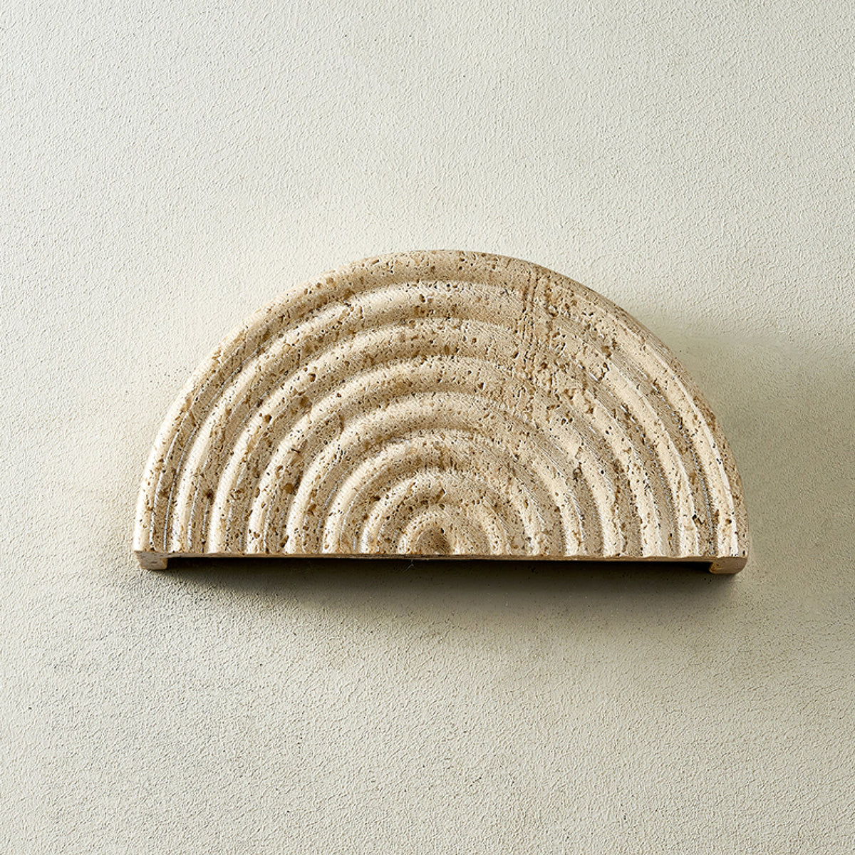 Terra Dome Travertine Wall Sconce, Warm Ambient Lighting for Modern Interiors