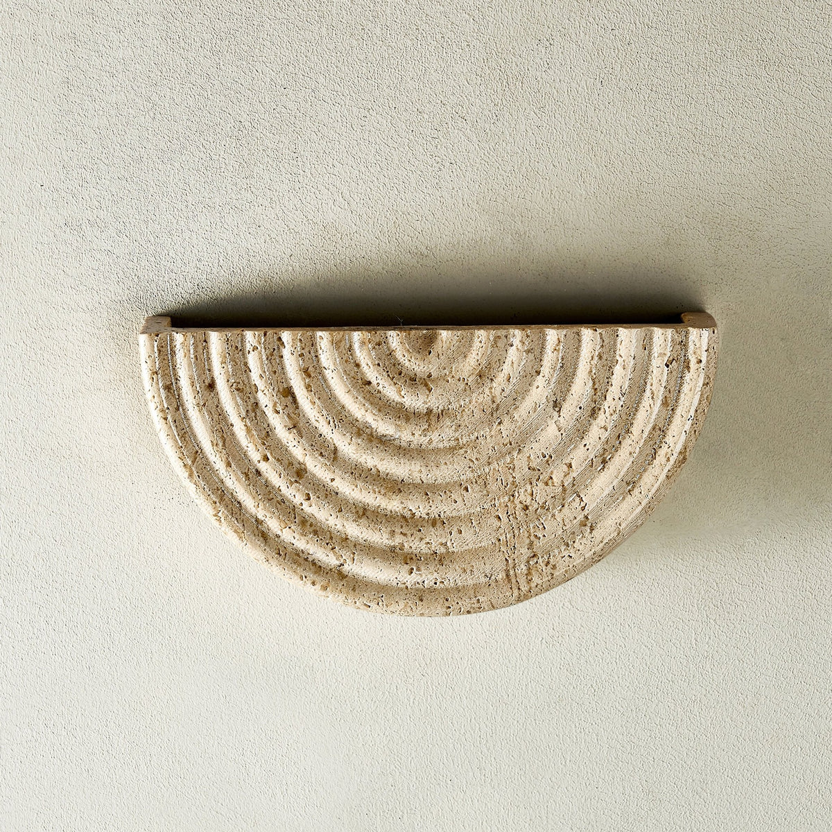 Terra Dome Travertine Wall Sconce, Warm Ambient Lighting for Modern Interiors