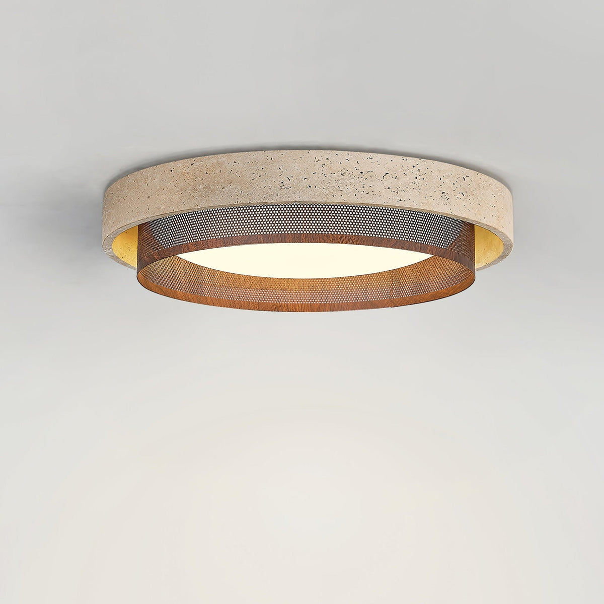 Terra Forge Ceiling Light in Yellow Travertine