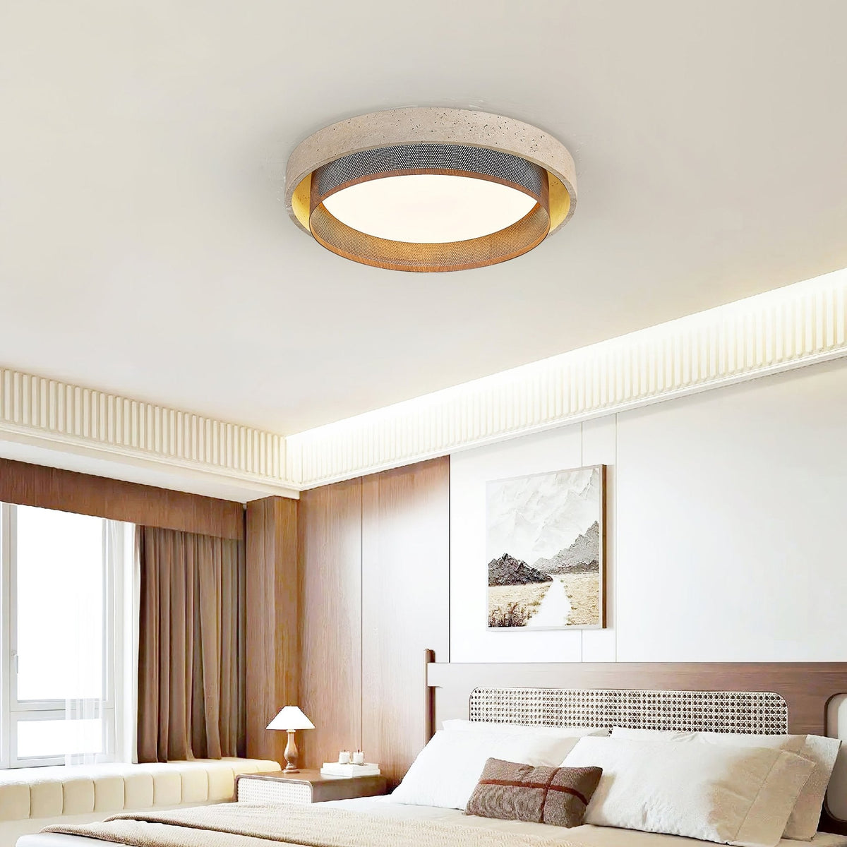 Terra Forge Ceiling Light in Yellow Travertine
