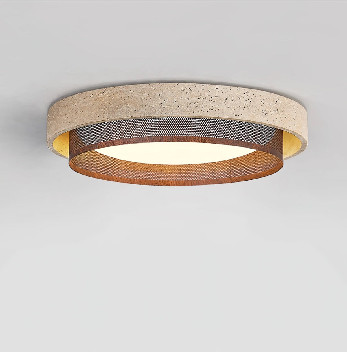 Terra Forge Ceiling Light in Yellow Travertine