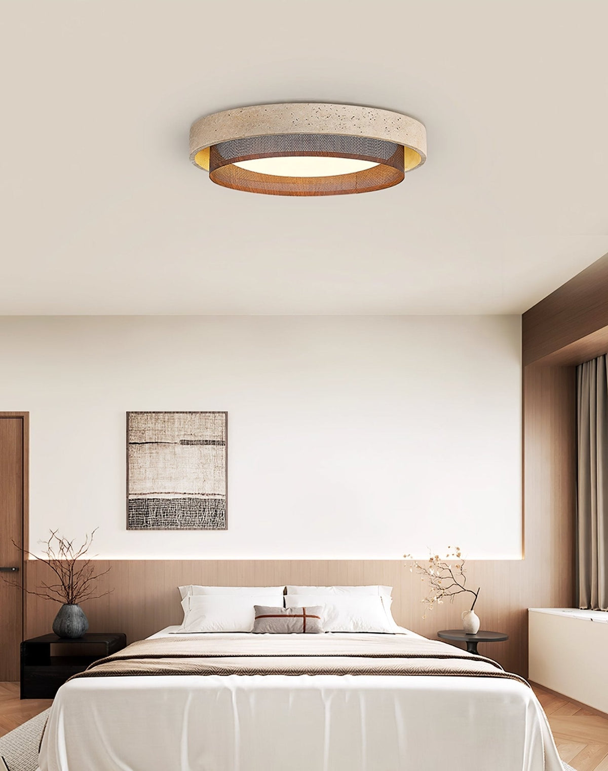 Terra Forge Ceiling Light in Yellow Travertine