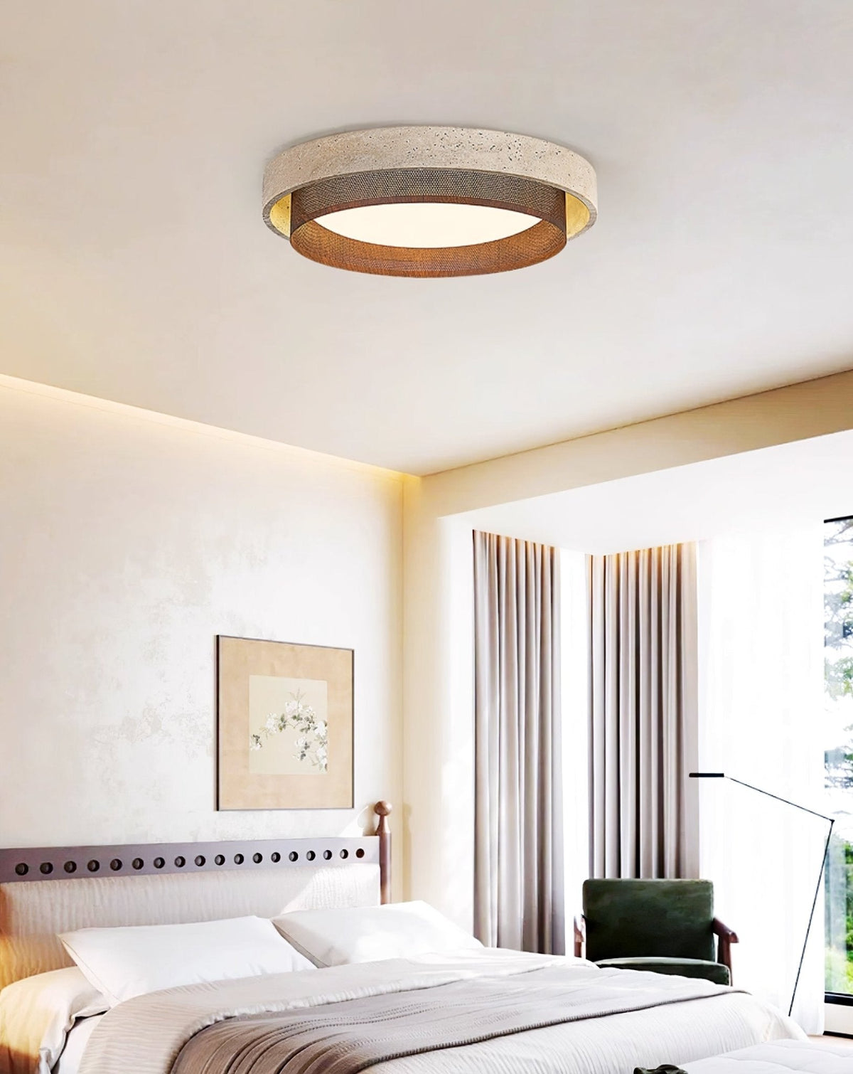 Terra Forge Ceiling Light in Yellow Travertine