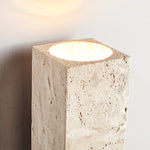 Terra Form Travertine Wall Sconce with Wood Accent