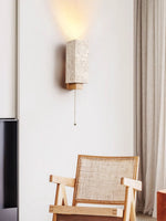 Terra Form Travertine Wall Sconce with Wood Accent