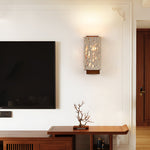 Terra Glow Corner Wall Sconce in Yellow Travertine and Walnut