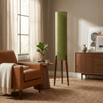 Terra Ink Column Floor Lamp – Sculptural Wooden Tripod Floor Light