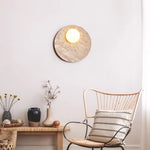 Terra Lume Orb Wall Sconce in Natural Travertine