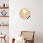 Terra Lume Orb Wall Sconce in Natural Travertine