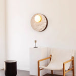 Terra Lume Orb Wall Sconce in Natural Travertine