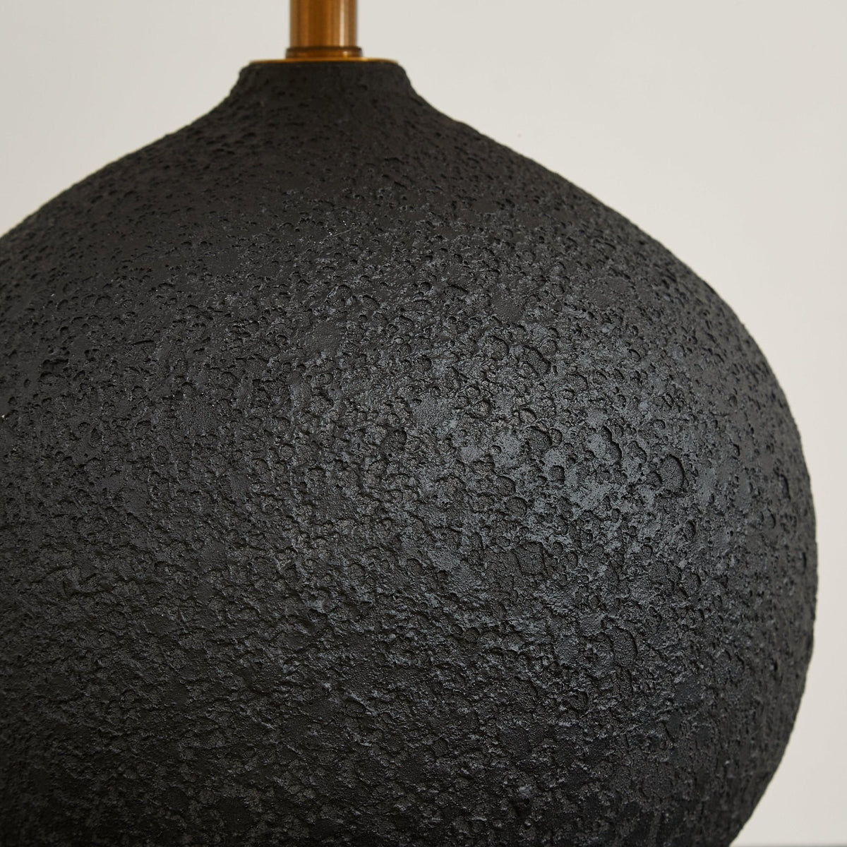Terra Noir Textured Ceramic Table Lamp with Linen Shade
