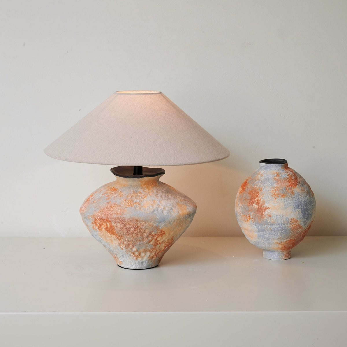 Terra Nova Ceramic Table Lamp with Linen Shade for Modern Interiors