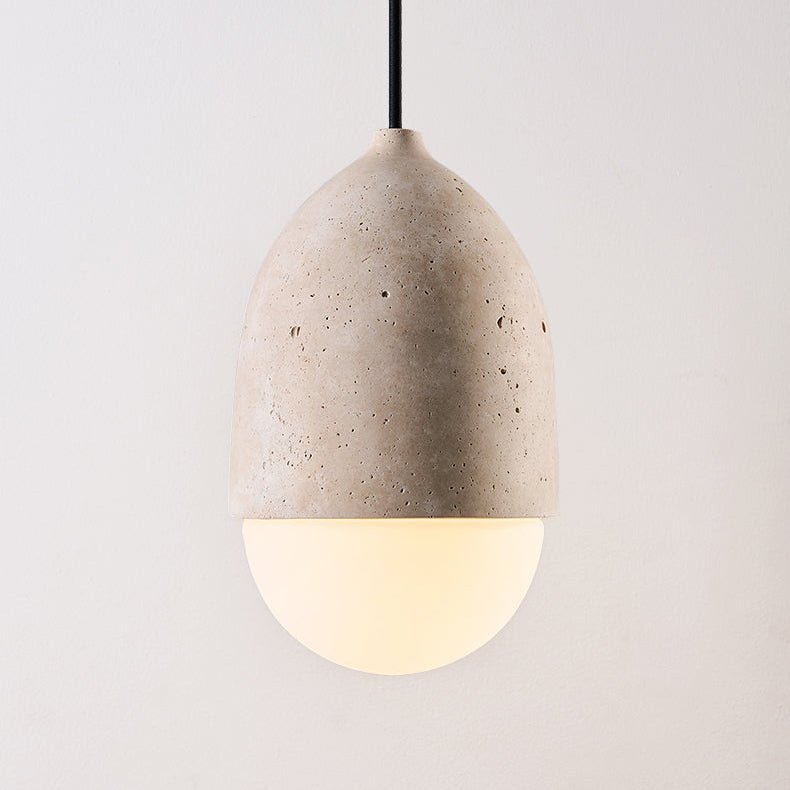 Terra Orb Cluster Pendant Light – Natural Travertine & Glass Trio