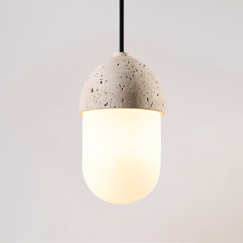 Terra Orb Cluster Pendant Light – Natural Travertine & Glass Trio