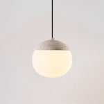 Terra Orb Cluster Pendant Light – Natural Travertine & Glass Trio