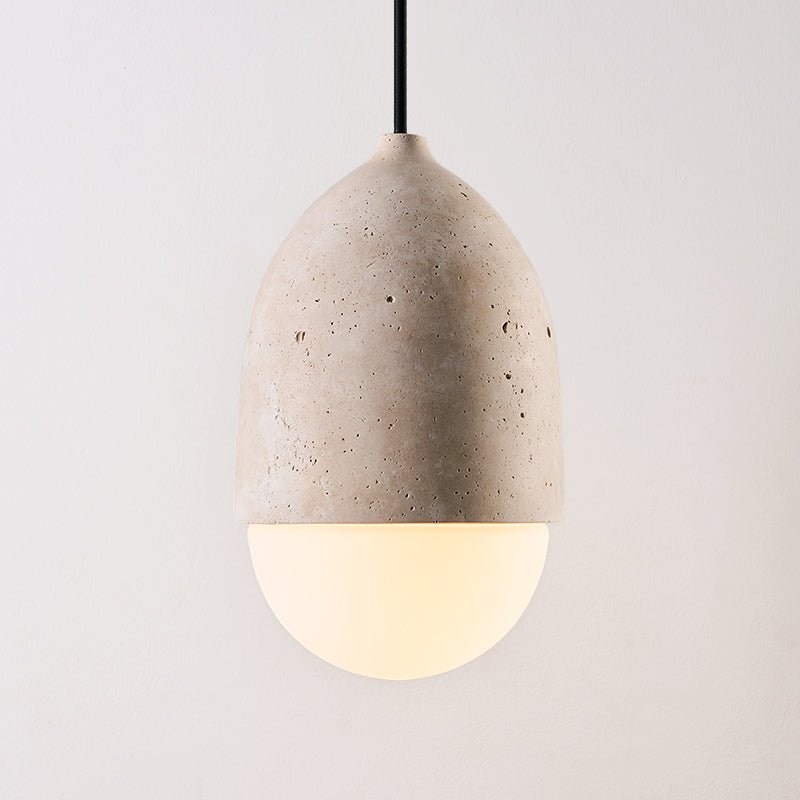 Terra Orb Cluster Pendant Light – Natural Travertine & Glass Trio