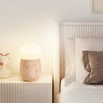 Terra Orb Travertine Table Lamp with Opal Glass Shade