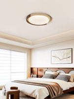 Terra Orbit Ceiling Light in Yellow Travertine and Wood