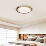 Terra Orbit Ceiling Light in Yellow Travertine and Wood