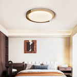 Terra Orbit Ceiling Light in Yellow Travertine and Wood