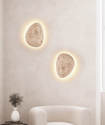 Terra Ovo Wall Sconce in Travertine — Sculptural LED Wall Light