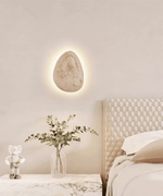 Terra Ovo Wall Sconce in Travertine — Sculptural LED Wall Light