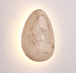 Terra Ovo Wall Sconce in Travertine — Sculptural LED Wall Light