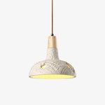 Cement Carve Pendant Light – Handcrafted Concrete & Wood Hanging Lamp for Dining, Kitchen, Living Room