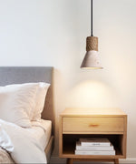 Terra Rope Pendant Light – Natural Travertine & Jute Hemp Rope Ceiling Lamp
