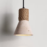 Terra Rope Pendant Light – Natural Travertine & Jute Hemp Rope Ceiling Lamp