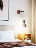 Terra Rope Wall Sconce in Travertine and Walnut