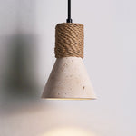 Terra Rope Wall Sconce in Travertine and Walnut