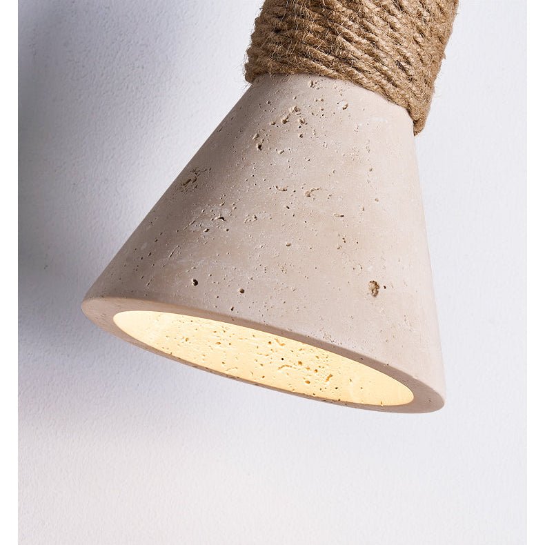 Terra Rope Wall Sconce in Travertine and Walnut