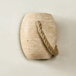 Terra Rope Wall Sconce in Natural Travertine with Hemp Rope
