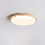 Terra Round Travertine LED Ceiling Light in Natural Stone Finish