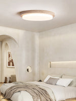Terra Round Travertine LED Ceiling Light in Natural Stone Finish