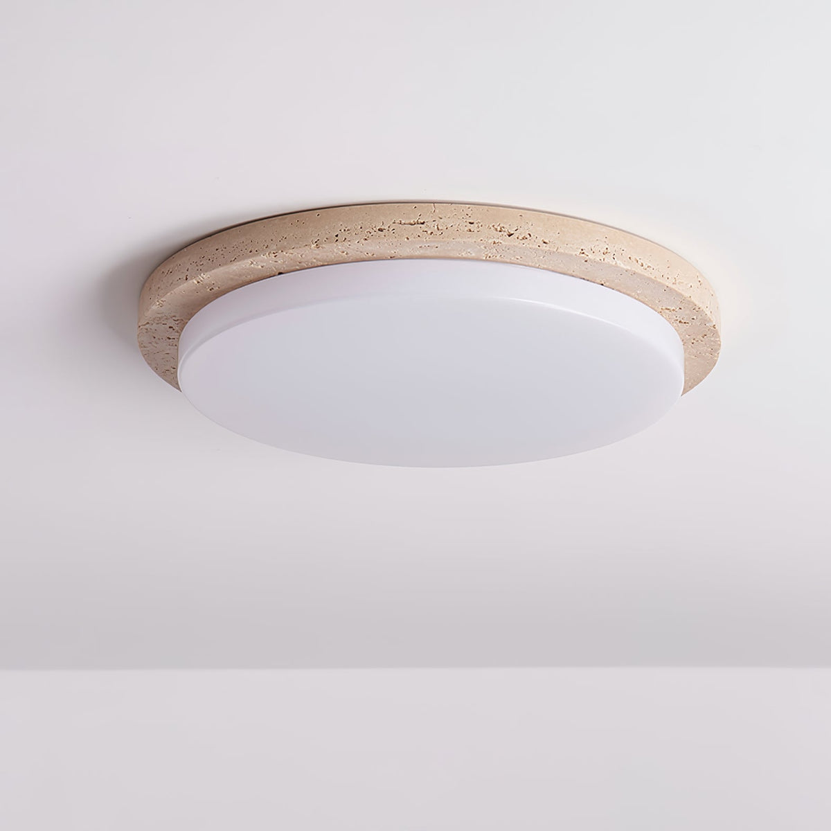 Terra Round Travertine LED Ceiling Light in Natural Stone Finish
