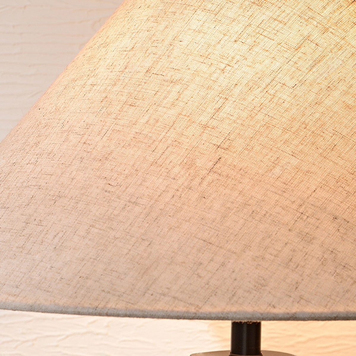 Terra Rustica Ceramic Table Lamp with Linen Shade for Bedroom and Living Room