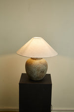 Terra Vessel Ceramic Table Lamp with Linen Shade for Living Room and Bedroom