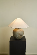 Terra Vessel Ceramic Table Lamp with Linen Shade for Living Room and Bedroom