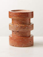 Terrace Stone Candle Holder Set in Natural Travertine