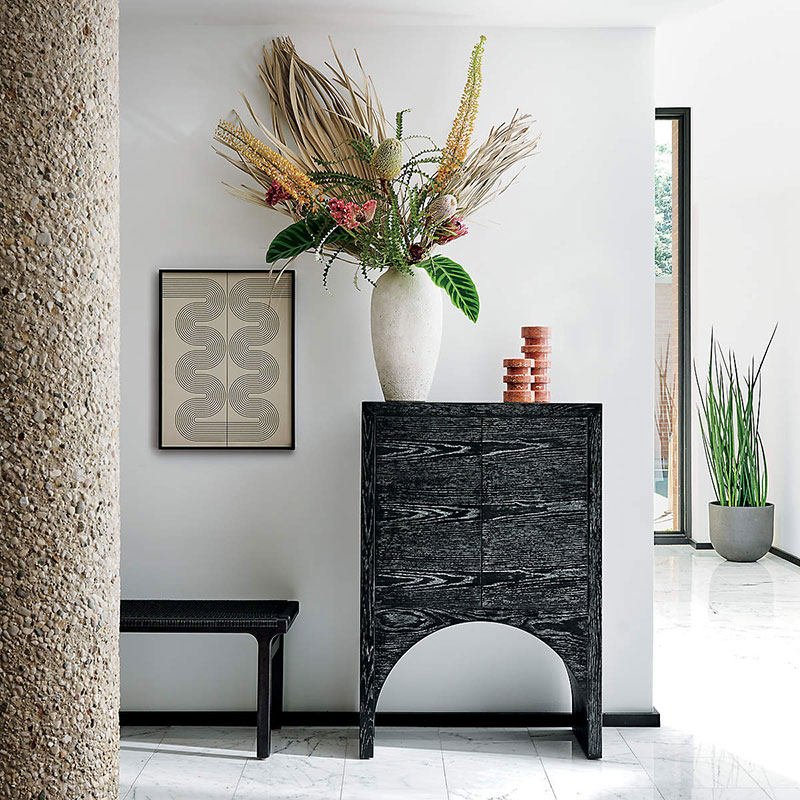 Terrace Stone Candle Holder Set in Natural Travertine
