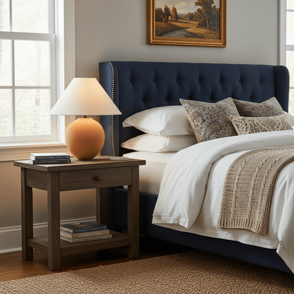 Terracotta Ceramic Table Lamp with Linen Shade for Modern Interiors