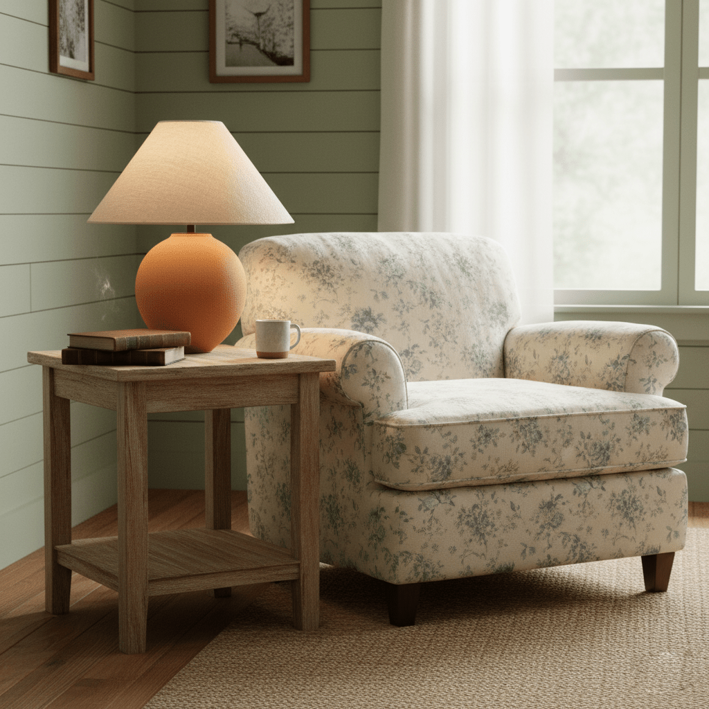 Terracotta Ceramic Table Lamp with Linen Shade for Modern Interiors