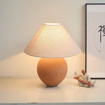 Terracotta Ceramic Table Lamp with Linen Shade for Modern Interiors