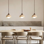 Terralume Dome Travertine Pendant Light with Opal Glass Globe