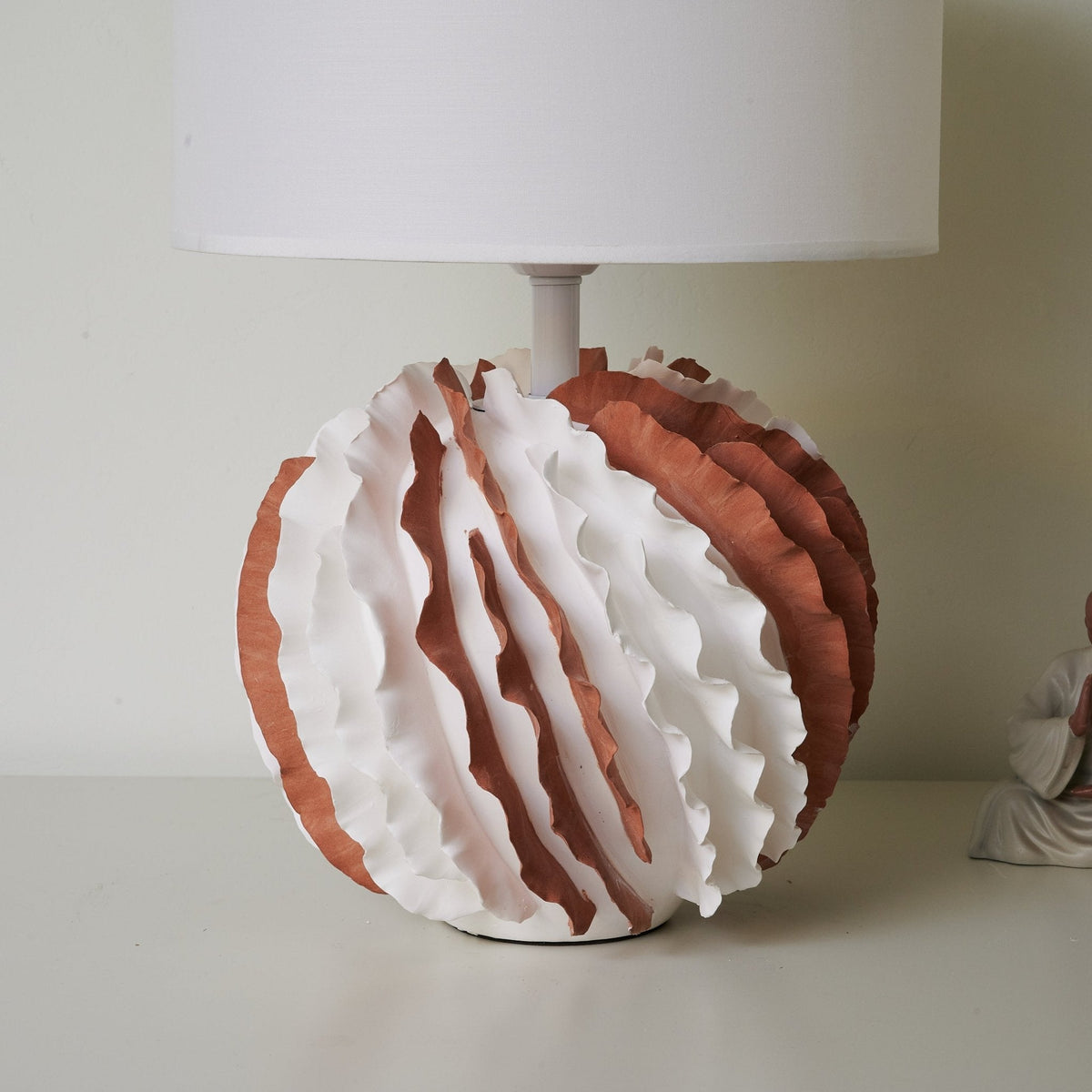Terralune Ceramic Table Lamp with Linen Shade for Living Room and Bedroom