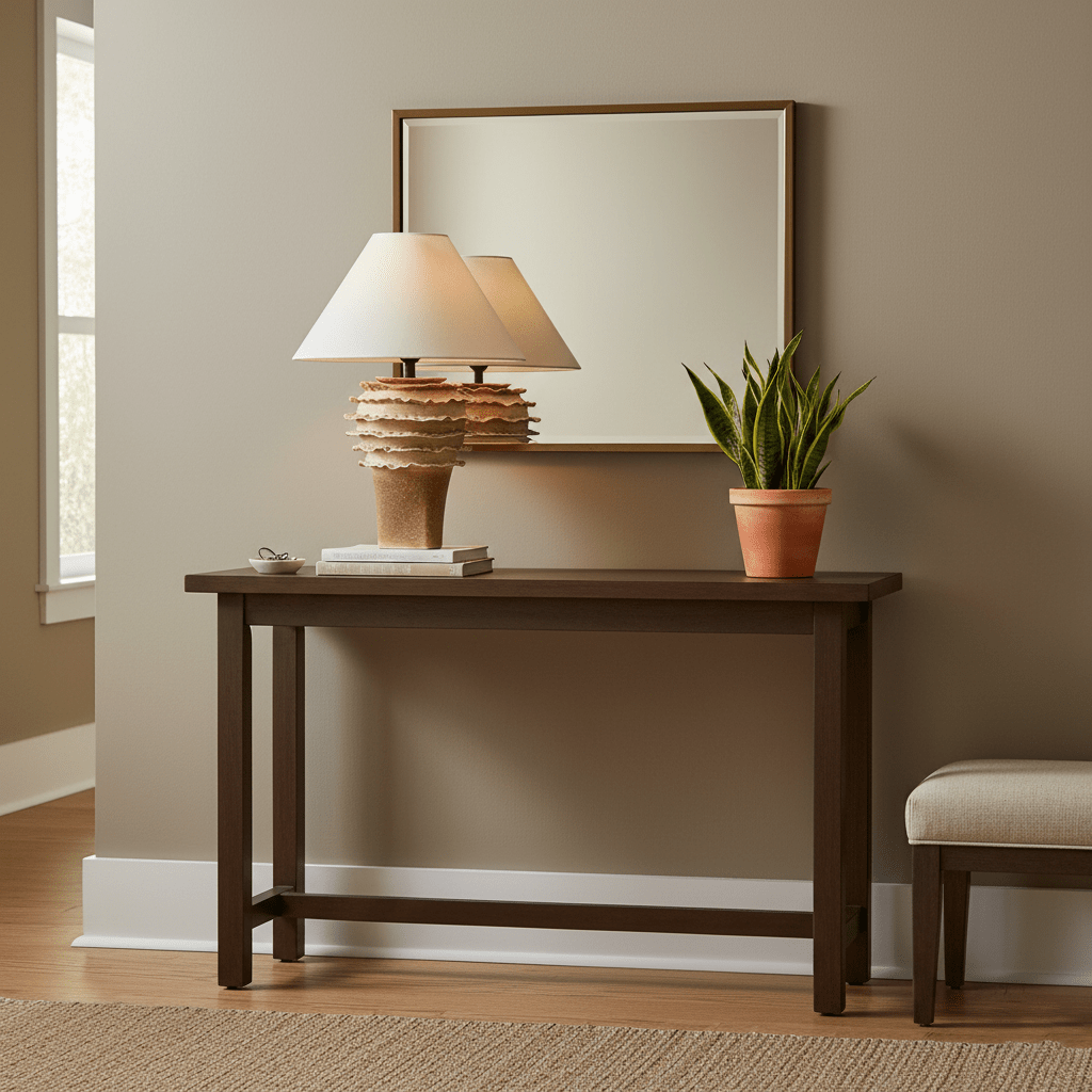 Terrana Sculptural Ceramic Table Lamp with Fabric Shade