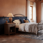 Terrana Sculptural Ceramic Table Lamp with Fabric Shade